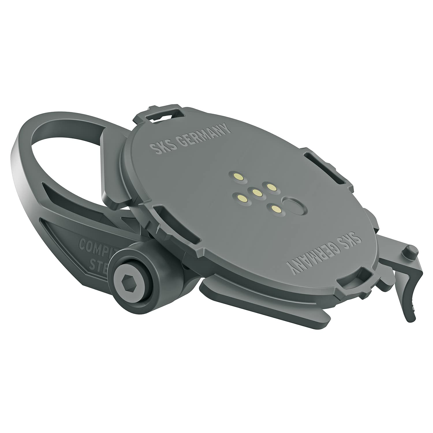 SKS GERMANY COMPIT STEM porta cellulare per il montaggio sul manubrio (integrato in modo stabile e sicuro, chiusura a baionetta, montaggio orizzontale e verticale, materiale di montaggio incluso)