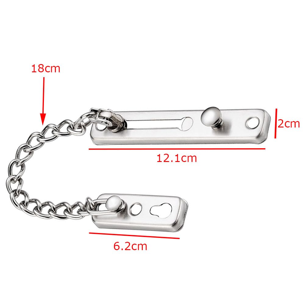 Catena Per Porta Di Sicurezza,Catena Porta, Catena di Sicurezza Della Porta, Serratura Catena di Sicurezza in Acciaio del Catenaccio della Porta della Catena Antifurto Portiere Finestre(Argento)