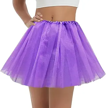 Women's 5-Layer Tulle Tutu Skirt, Adult Dance Ballet Tulle Dress,Teens Halloween Cosplay Running Tutu