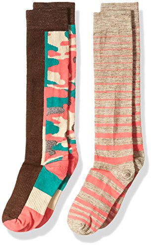 Girls' Little 2 Pack Ombre and Camo Knee High Socks