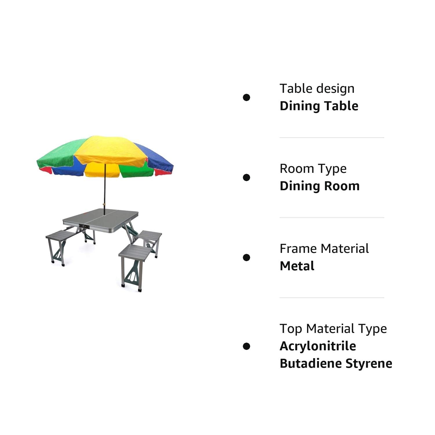 Picnic-Table-Heavy-Duty-Aluminium-Portable-Folding-Camp-Suitcase-Picnic-Table-and-4-Chairs-Set-with-Umbrella (S1) - Image 8 thumbnail