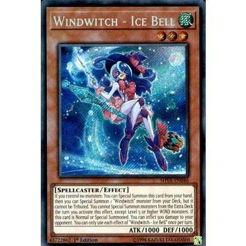 Yugioh SinglesSHVA-EN046 1st Ed Windwitch - Ice Bell Secret Rare Card Shadows in Valhalla Single Card