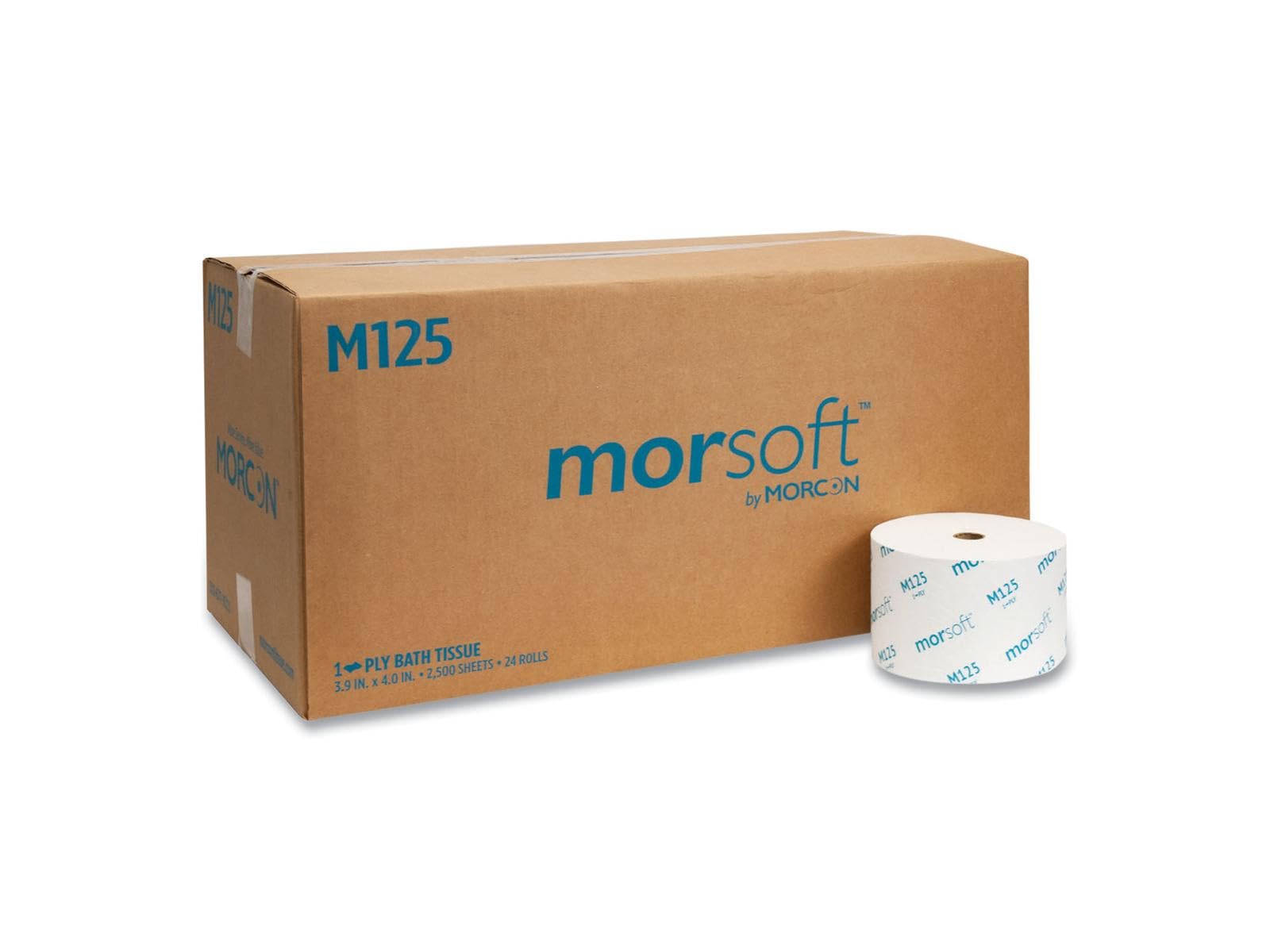 mor-soft compacto Bath Tissue, dos capas, blanco, 900 hojas/rollo, 36/caja