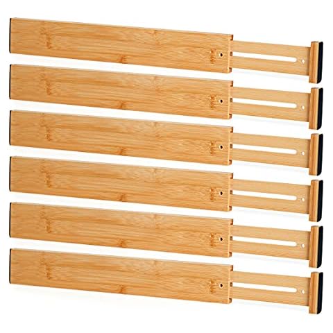 Drawer Dividers 6pcs, Wood Cover