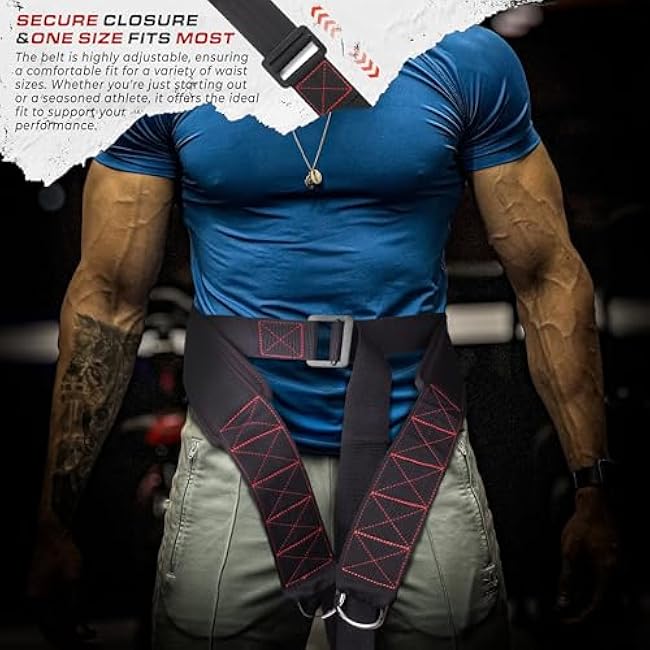 Sled Pulling Belt with Adjustable Closure, 2 Sled Pulling Straps & 4 Hooks ¨C Ideal for Resistance Training, Strength, Agility, and Multi-Directional Pulling (Back, Front, Sides)