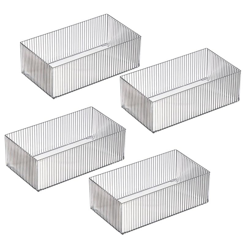 Kuber Industries Rectangular Cutlery/Cosmatic/Desk Organizer|Basket For Storage, Books, Toys-Pack of 4 (Transparent) (B0CNJN6TKS) Amazon Price History, Amazon Price Tracker