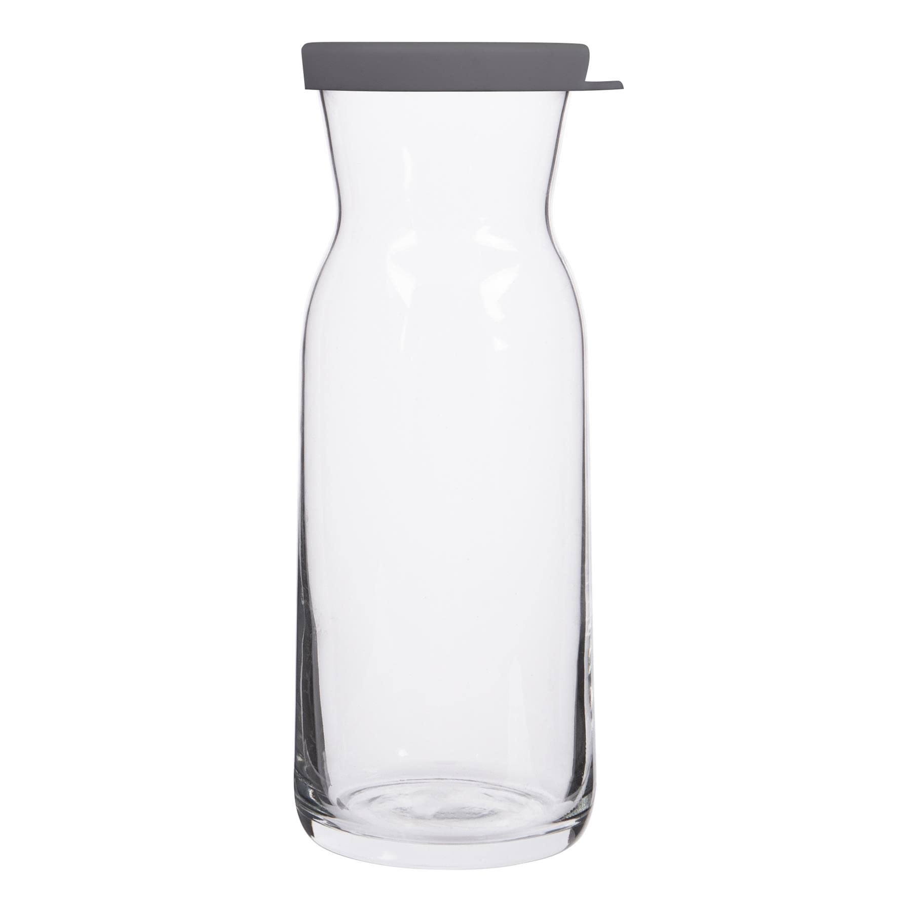LAV 1x Grey Lid 700ml Fonte Glass Carafe - Water Wine Juice Fridge Storage Pitcher Jug Set | Bedside Laundry Dispenser Bottle Jar