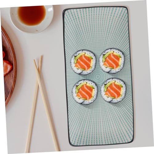 Plato rectangular de cerámica para sushi miniatura 2