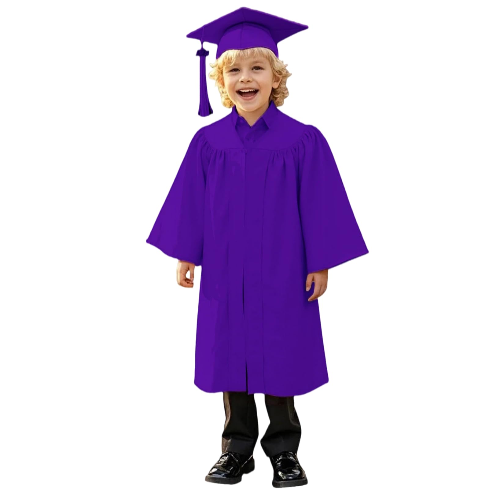 Kindergarten 2025 Graduation Cap and Gown Tassel Sets with Charm 2PCS Graduations Stoles for Kids Grad Party Clothes
