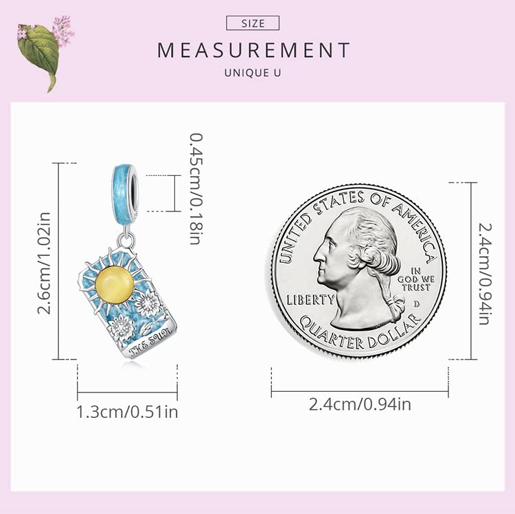 Colgante de sol tarot de plata 925 para pulsera y collar de mujer 2