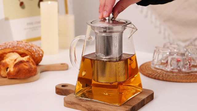 Amazon.com | CNGLASS Glass Teapot with Infuser,24oz Clear Glass