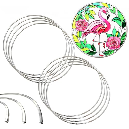Stained Glass U Zinc Came, 8-Pack Pre-Bent Round U Channel Zinc Came (16") - 9/32" Stained Glass Framing, Zinc Came for Round, Half-Round, Panels, Arched Windows, Suncatchers