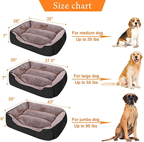 CLOUDZONE Dog Beds for Large Dogs, Large Dog Bed Machine Washable Rectangle Breathable Soft Padding with Nonskid Bottom… - Image 4