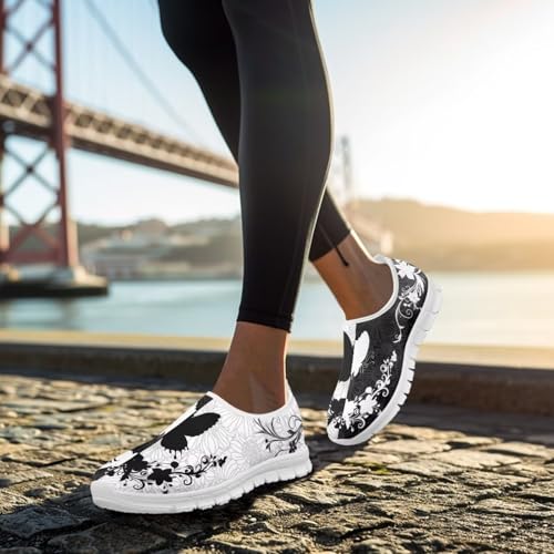 Boho Floral Animal Print Slip on Loafers for Women Running Sneakers Casual Sport Shoes No Laces Hands Free Shoes3