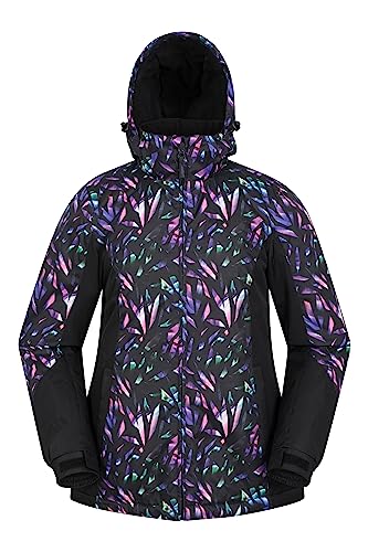 Mountain Warehouse Chaqueta de esquí Dawn para Mujer - A Prueba de Nieve, Abrigo de esquí con Forro Polar, puños, Dobladillo y Capucha Ajustables, Invierno Caleidoscopio 40