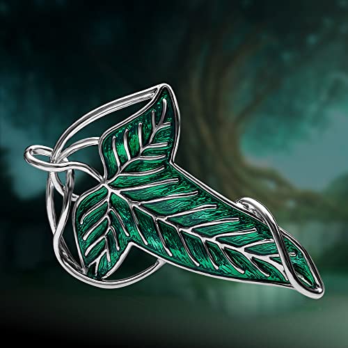 Bahamut Elegant Elven Green Tree Leaf Enamel Pins Brooch for Women Men Suit Pendant Necklace,Cloak Clasp Brooches Cosplay Jewelry2