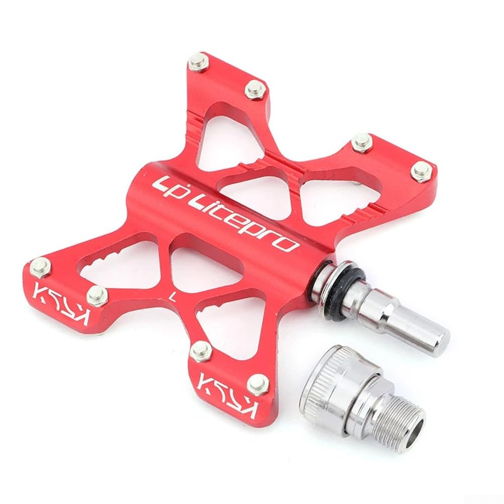 Pedal de liberación rápida para ciclismo, herramienta de bicicleta ampliada, antideslizante, ultraligera, aleación de aluminio, rodamientos sellados DU para plegable bicicleta de montaña (negro)