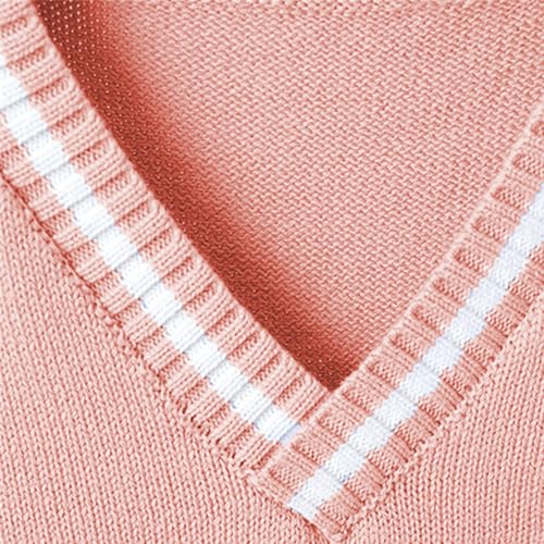 Children's Sleeveless Knitted Vests Primary and Secondary School Boys Girls Long Sleeve V Neck Knitting Pullovers4
