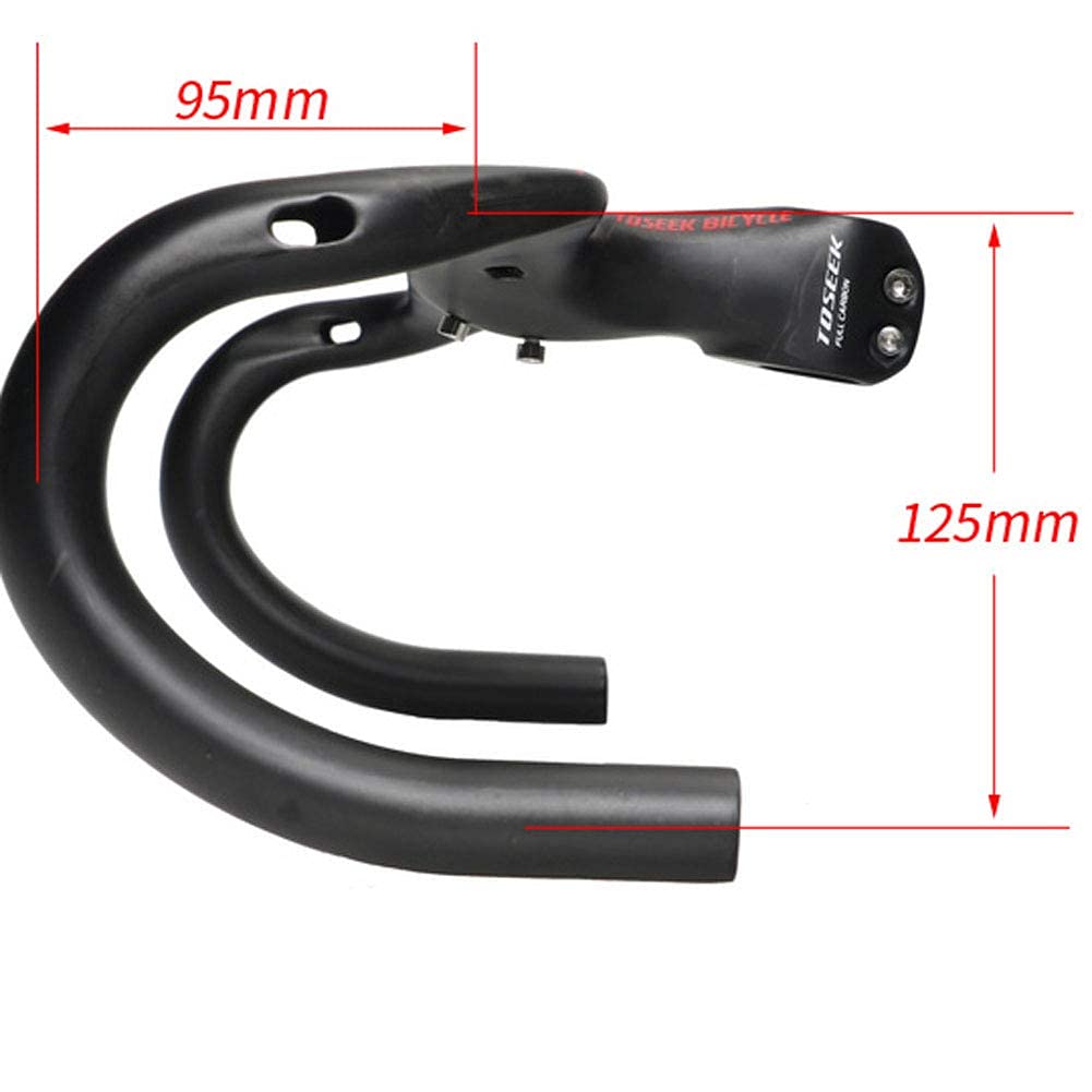 Attacco Manubrio Bici, Manubrio Bici da Strada, Manubrio Integrato Bicicletta in Carbonio con Supporto per Computer Attacco Manubrio 28,6 Mm 400/420/440 X 90/10