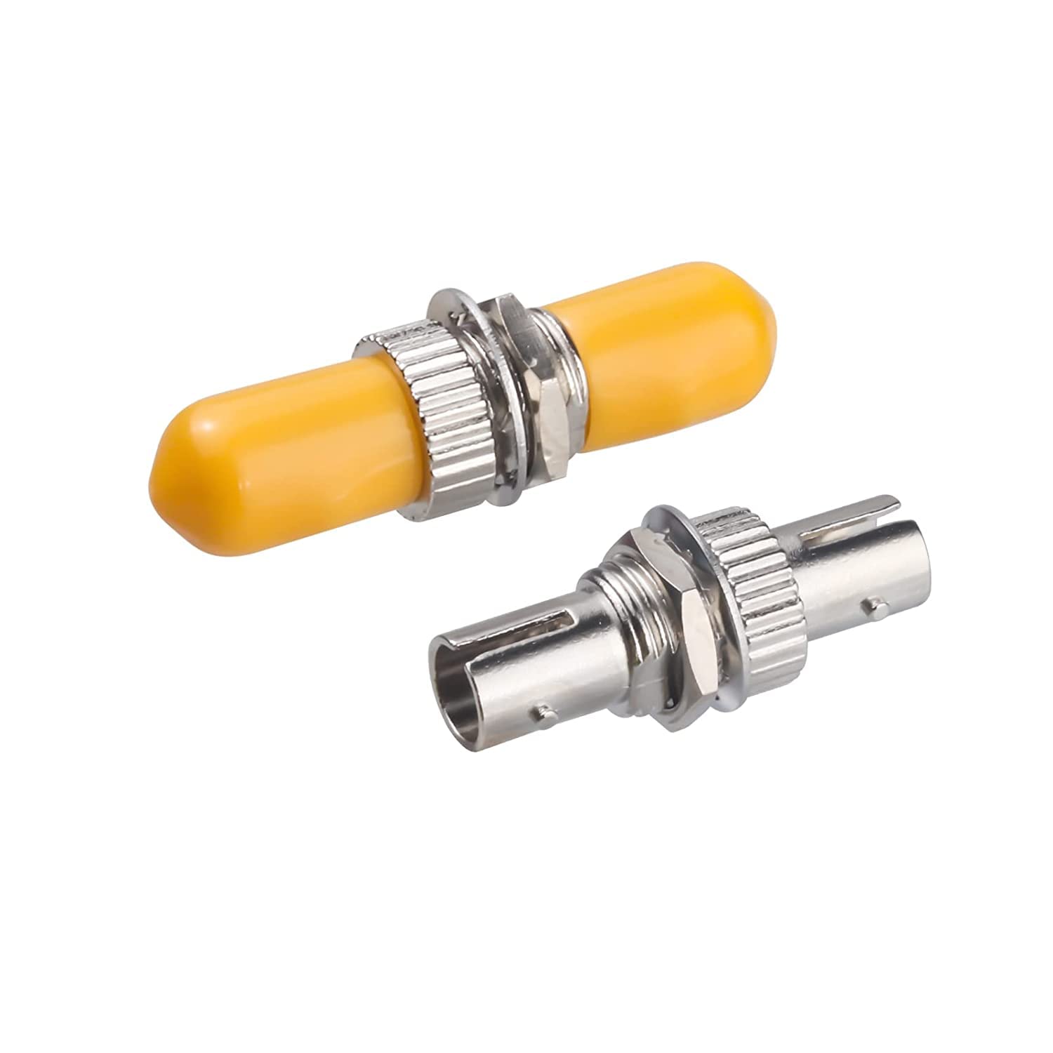 Lot de 100 coupleurs en fibre optique ST vers ST monomode, capuchon jaune