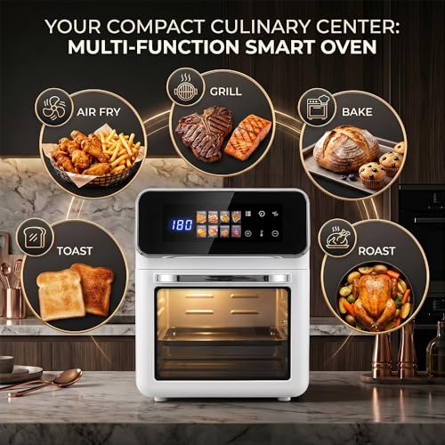 Image of Toree Digital Air fryer oven with Glass window, Large Capacity of 9+ Liters, LED Touch screen control panel, accessory set with silicone picker /tong /skewer set /glove | 1 Year Warranty-8130656959