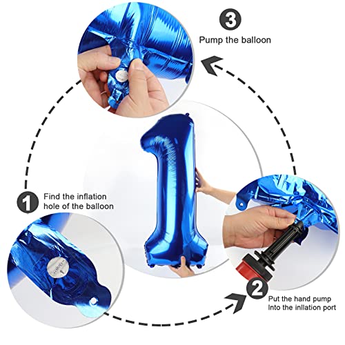 Image of 6 Balloon Numbers Birthday Decorations, 40In Dark Blue Balloons for Party | Eye-catching Appearance, Perfect Decorative Centerpieces, Convenient Self-sealing Structure, Widely for Various Occasions