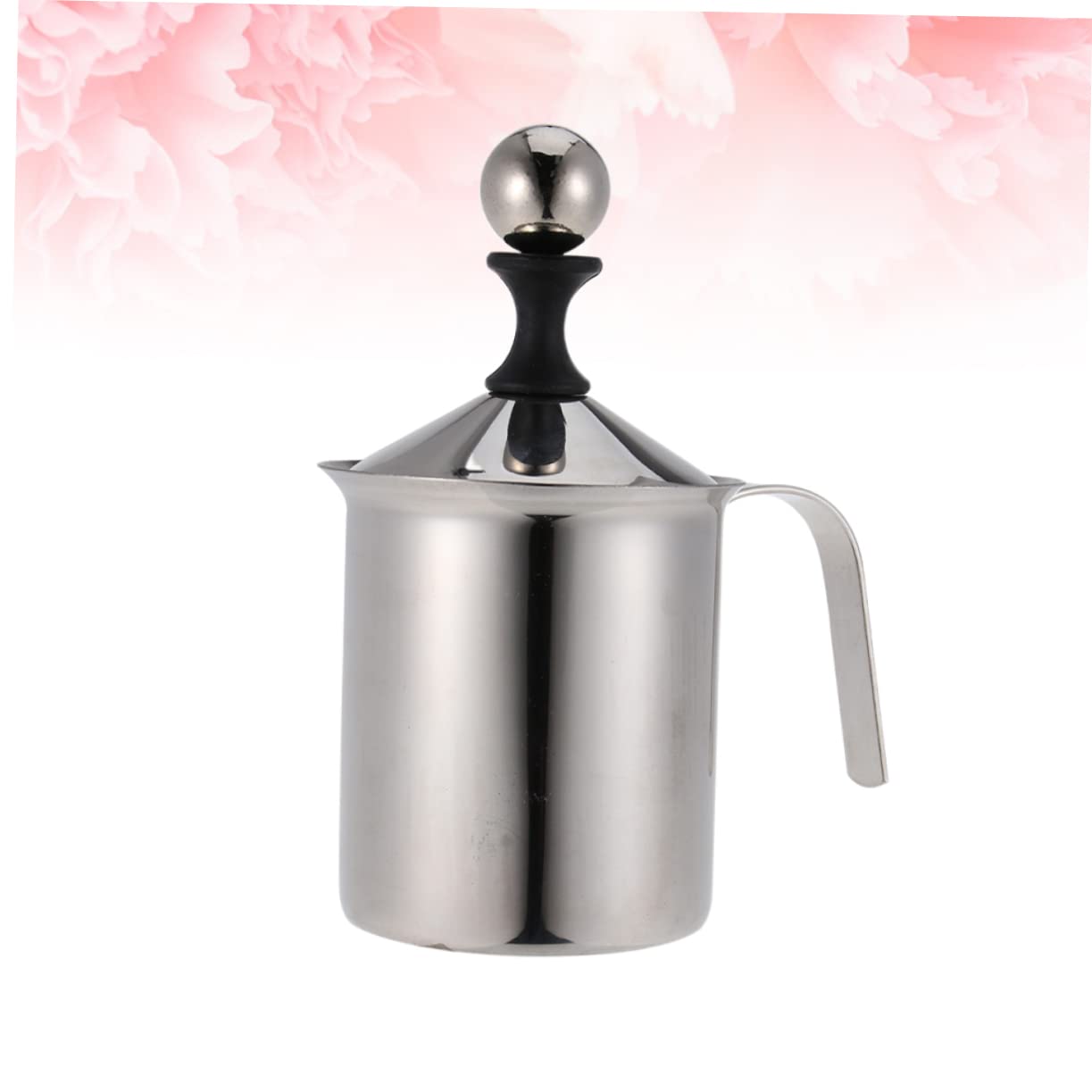 SOLUSTRE 800Cc Manual Stainless Steel Milk Foamer Milk Mixer for Cappuccino and Coffee Easy to Use Handheld Frother with Double Mesh Design for Frothed Milk