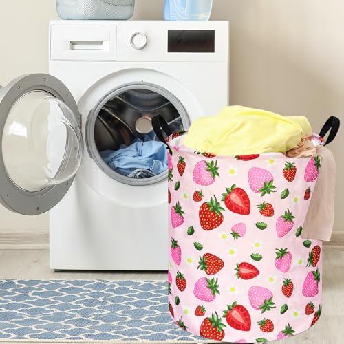 Image of Round Laundry Basket Storage Bins Nursery Hamper Gift Baskets for Home,Office,Home Decor