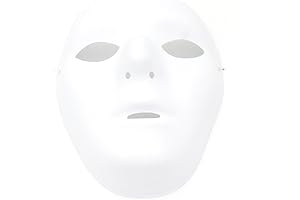 Female Scary White Blank Half Face Masks for Halloween: DIY Scares with a Windowed Visage