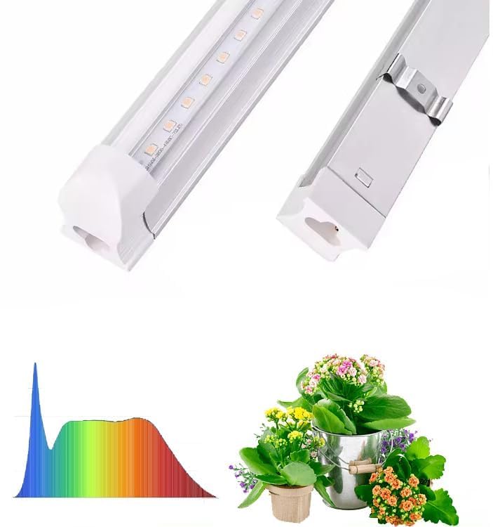 Aluminium LED Grow Lights 2Ft (40W =20W x 2) for Indoor Plants, hydroponics, Microgreens, Green House. Full Spectrum (Plug and Play)(Energy efficient) (40 Watt) (Pack of 2)