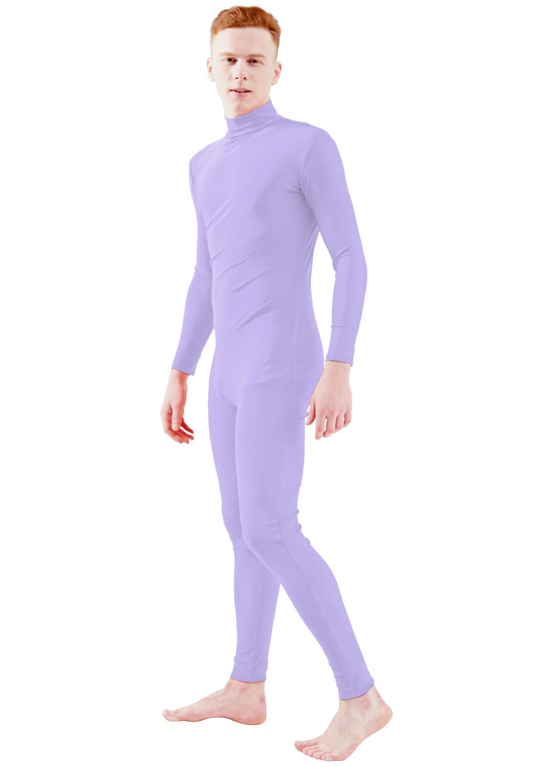 Ensnovo Adult Spandex Turtleneck Long Sleeve One Piece Unitard Bodysuit Dancewear