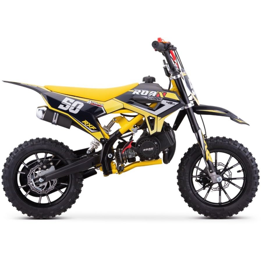 Mini Moto Cross ROAN-RXF 49CC (4.5CV), Amarilla, NIÑOS DE 5 A 10 AÑOS