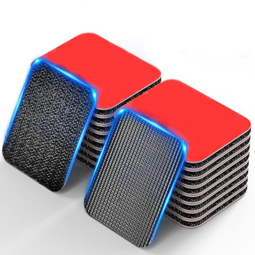 Velcro Strips with Adhesive Hook and Loop Strips with Super Adhesive Heavy Duty Heat Resistant Waterproof Outdoor or Indoor Use 12 Sets (Black 1.57x1.97 Inch)