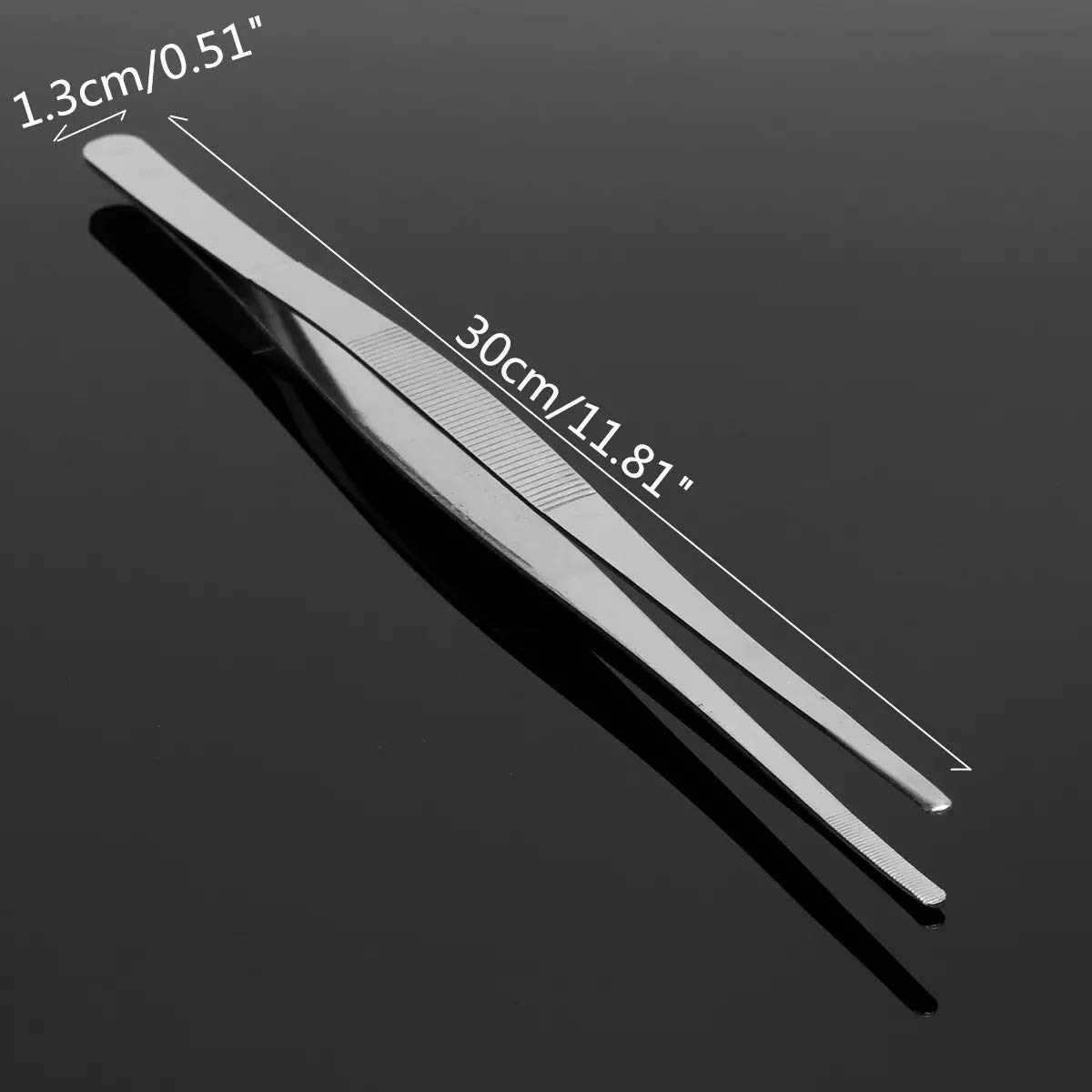 Pęseta do rękodzieła, długa pęseta, precyzyjna pęseta ze stali nierdzewnej, srebrna, długie szczypce prosta pęseta, narzędzie 30 cm