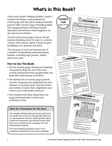 Evan-Moor Critical and Creative Thinking Activities Teacher's Book, Grade 6 - Image 8