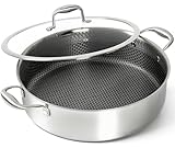 MICHELANGELO Dreilagige Edelstahl-Sautépfanne mit Deckel, 18/10 große Sautépfanne mit Antihaft-Wabeninnenseite, induktionsgeeignet und ofenfest, 32,5 cm MICHELANGELO Dreilagige Edelstahl-Sautépfanne mit Deckel, 18/10 große Sautépfanne mit Antihaft-Wabeninnenseite, induktionsgeeignet und ofenfest, 32,5 cm