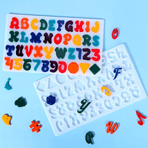 DeryArcle Letter Pendant Resin Mould Alphabet Keychain Silicone Moulds Small Number Shape Jewelry Mold Earring Epoxy Resin Casting Molds for DIY Necklace Bracelet Charm Phone Shell Craft Decor - Image 2