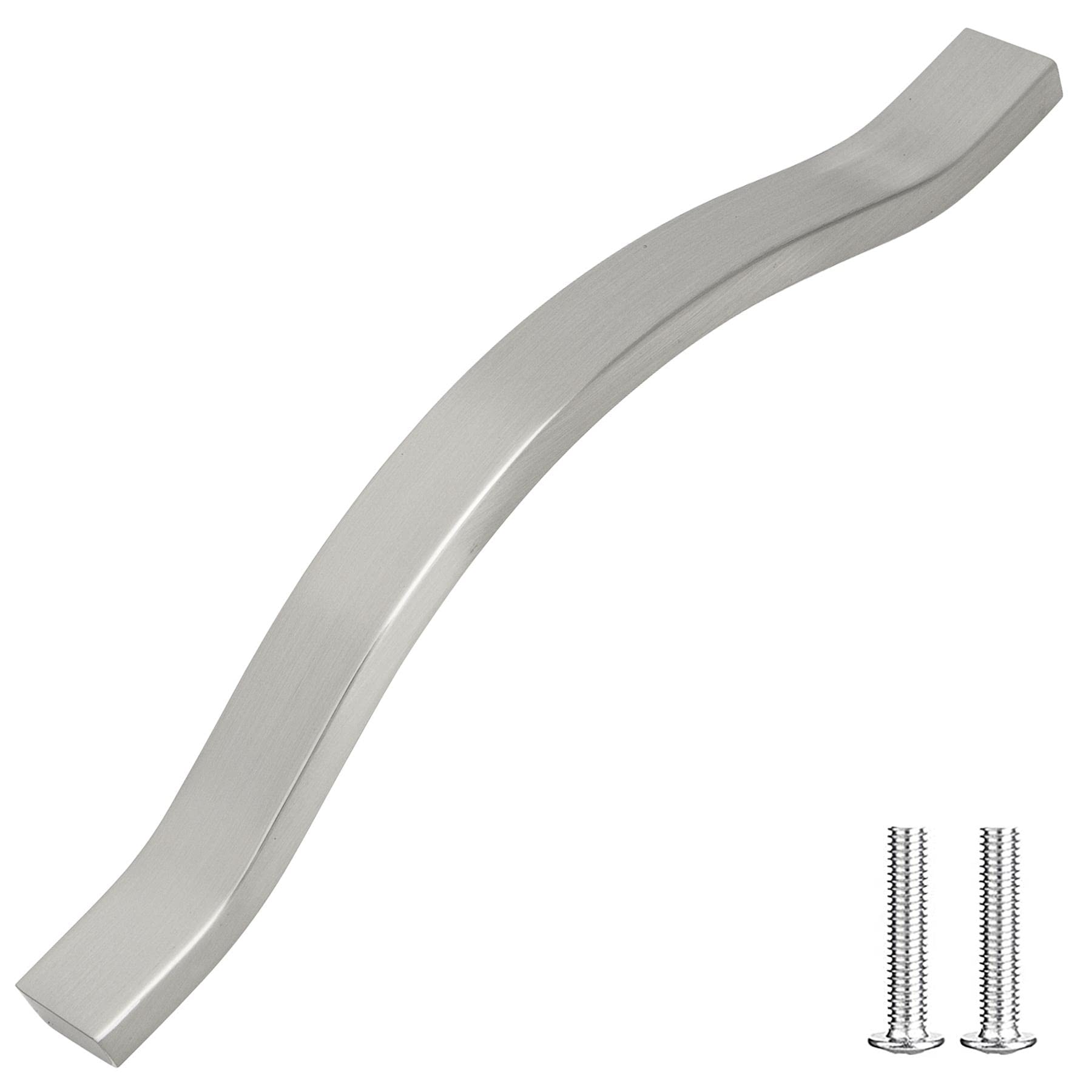 Decoranddecor Brushed Chrome Bow Pull Handles For Cabinets Cupboards Furnitures Alloy Material (, 160Mm)