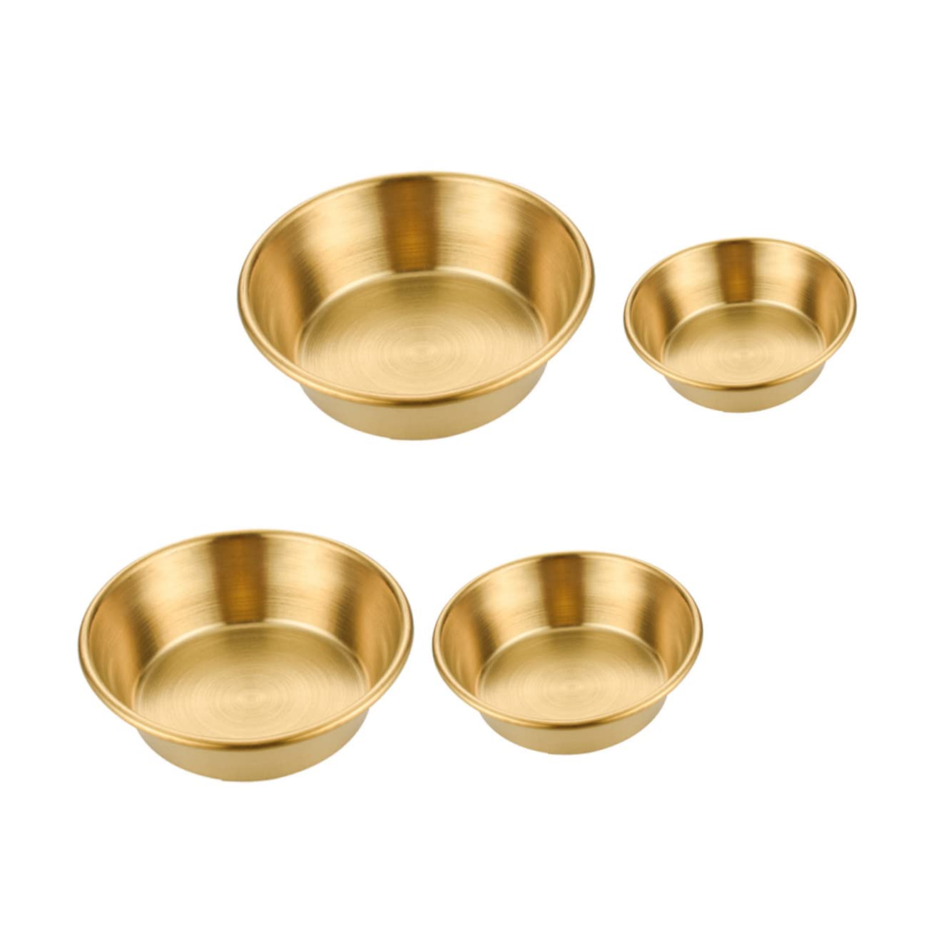 Unomor 4pcs Seasoning Dish Dipping Sauce Cup Sauce Containers Sauce Dish Pinch Prep Bowls Dipping Cups Sauce Bowls Sauce Serving Dish Mini Prep Dish Vinegar Dishes Golden Stainless Steel