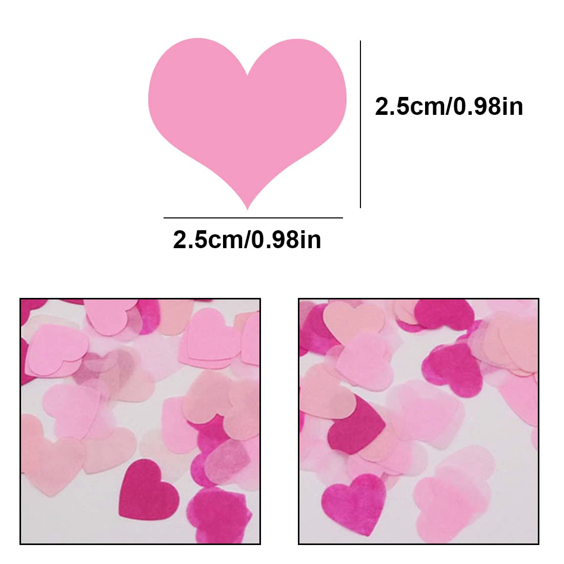 8000 stuks confetti, bruiloft, hartconfetti, wit, bruiloftsconfetti
