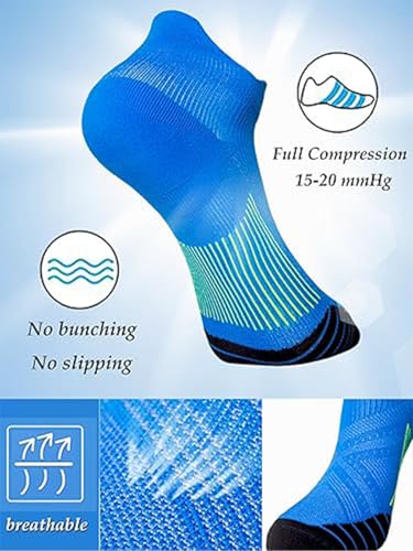 Ankle Athletic Sock for Men and Women,Low Cut Cushioned Compression Running Sock with Ankle Support,Comfortable Breathable4