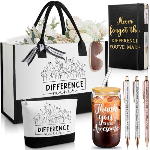 Image of Funnymoom 7 Pcs Difference Maker Gift Thank You Gifts for Women Employee Appreciation Gifts Set for Graduation Teacher Nurse
