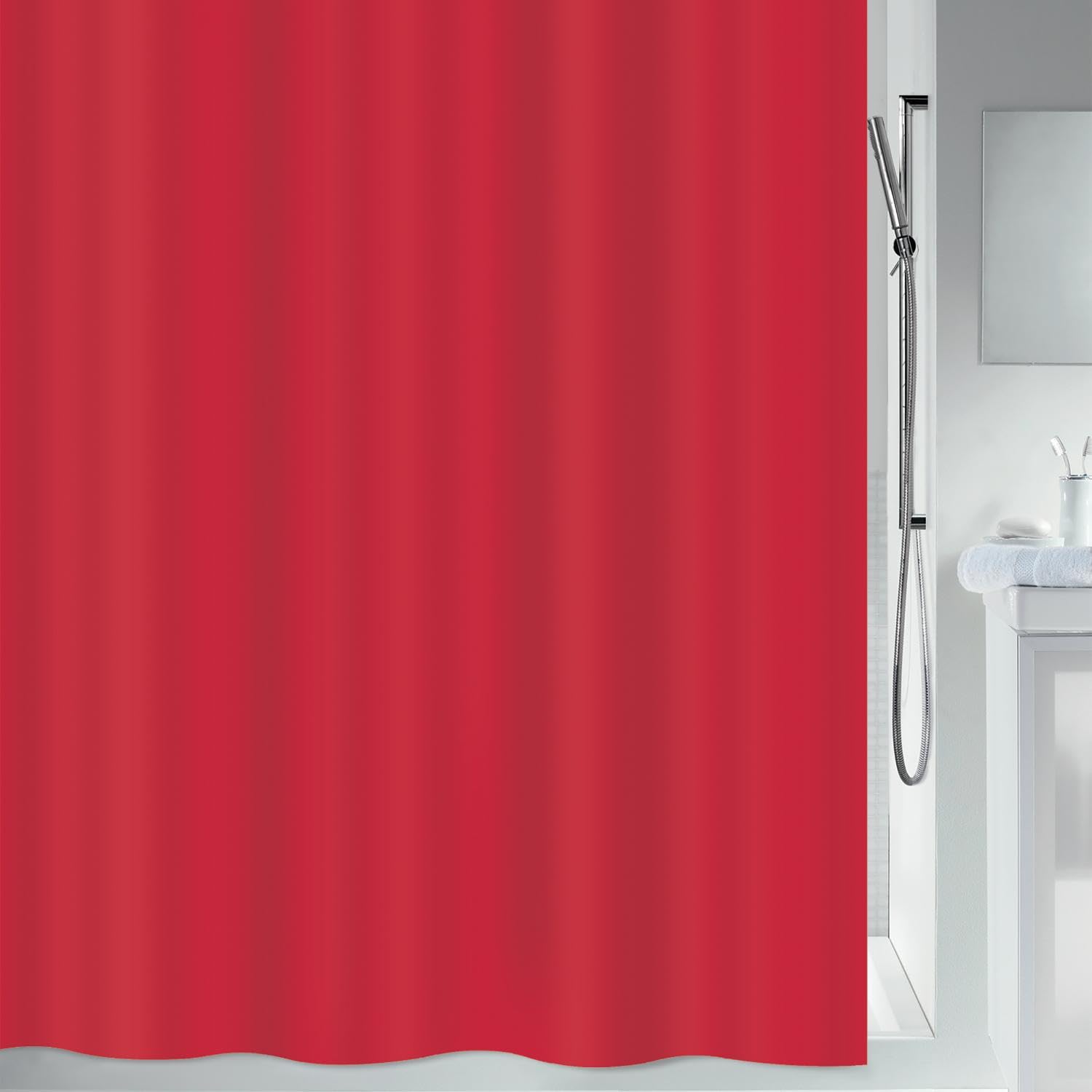 Spirella Spirelle Rideau de Douche Polyester Atlas 180x200cm Rouge