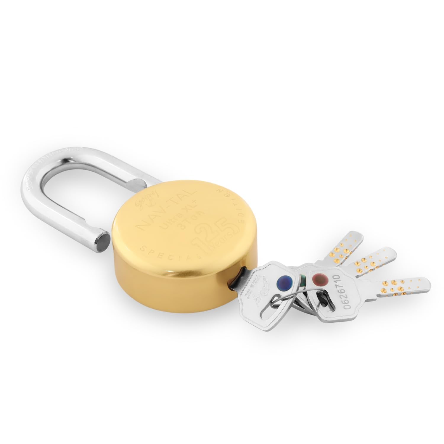 Godrej Locks I Navtal Ultra XL+I 4 Dimple Keys I Padlock for Main Door I Gate Lock I Tool Box,Shutters,Shops & Offices I Corrosion Resistant Shackle I Brass Material & Brass Finish | 1 Year Warranty — Amazon image 7