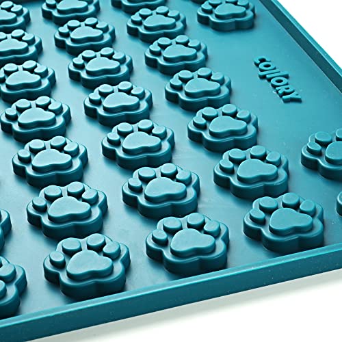 Collory Medium Pfoten (3cm) Silikon Backmatte, Hunde Tatzen, Backform für DIY Hundekekse und Leckerlis, Knochenbackform, Pralinenform, Schokoladenform, Antihaftend und Lebensmittelecht (BPA-Frei)