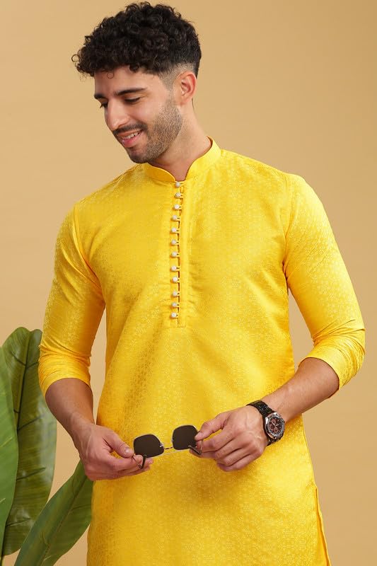 Be Active Men's Cotton Regular Kurta (My0003_Yellow