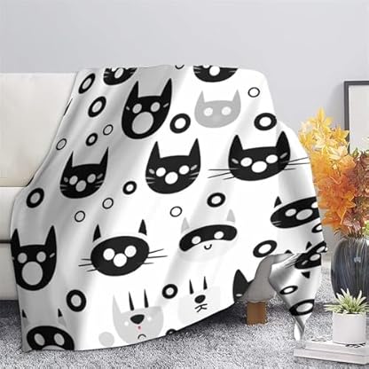 VFKLZCNYR Superweiche Katzendecke, individuelles Design, weich, flauschig, atmungsaktiv, warm, Flanell-Fleecedecke, perfekt für Couch, Sofa oder Bett, schöner 3D-Druck, 150 x 200 cm – Bild 7