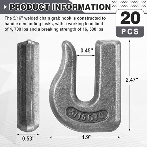 Crochets à souder G70 de 2131kg LEIFIDE en acier forgé haute résistance - 2