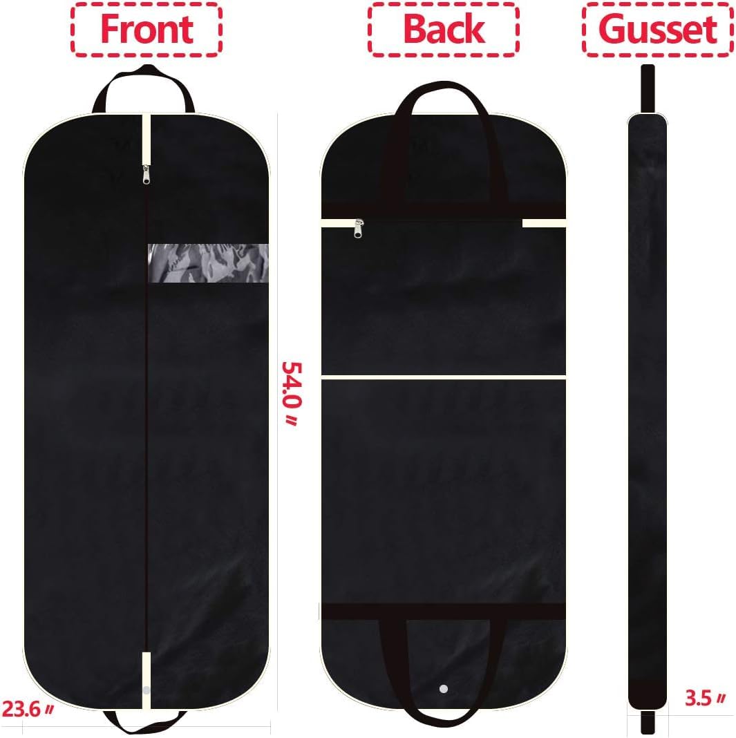 Portatrajes Funda Traje 2 bolsas de ropa de 43 pulgadas para viajes, funda de traje con fuelle de 4 pulgadas, bolsas colgantes plegables para ropa, camisas, vestidos, abrigos Funda Ropa Portatrajes Vi