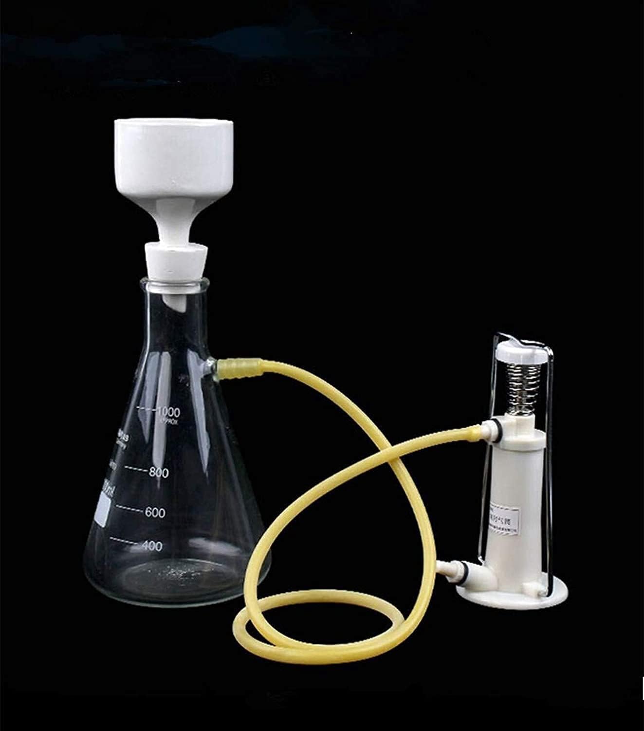 Aparato de destilación de filtración al vacío Lary de vidrio, experimento de enseñanza física con embudo y bomba, kit de filtrado de succión de vidrio